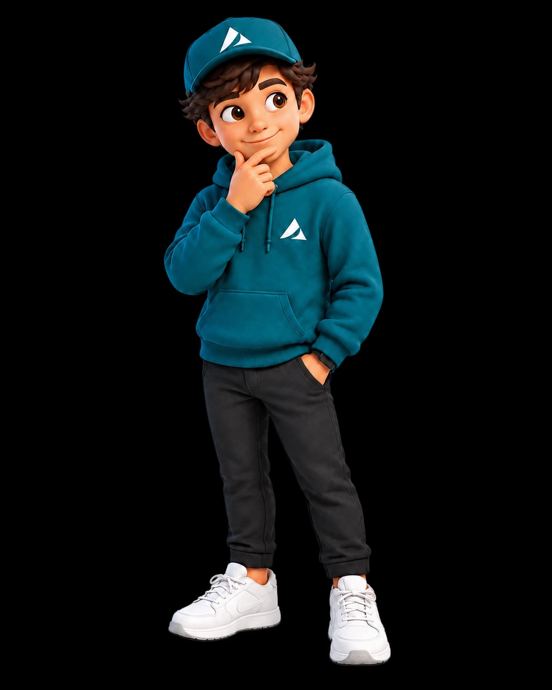 Adamant thinking mascot illustration